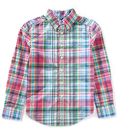 Polo Ralph Lauren Big Boys 8-20 Long Sleeve Plaid Poplin Shirt