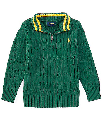 Polo Ralph Lauren Big Boys 8-20 Long Sleeve Quarter-Zip Cable-Knit Sweater