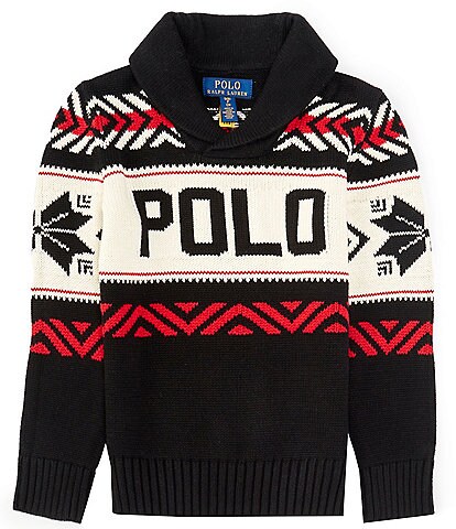Polo Ralph Lauren Big Boys 8-20 Long Sleeve Shawl-Collar Logo Sweater
