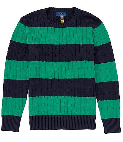 Polo Ralph Lauren Big Boys 8-20 Long Sleeve Striped Cable-Knit Cotton Sweater