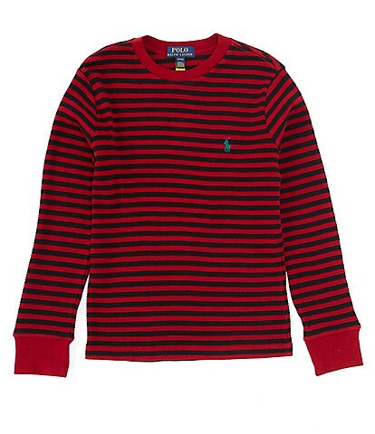 Polo Ralph Lauren Big Boys 8-20 Long Sleeve Striped Waffle Knit T-Shirt