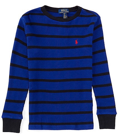 Polo Ralph Lauren Big Boys 8-20 Long Sleeve Striped Waffle-Knit T-Shirt