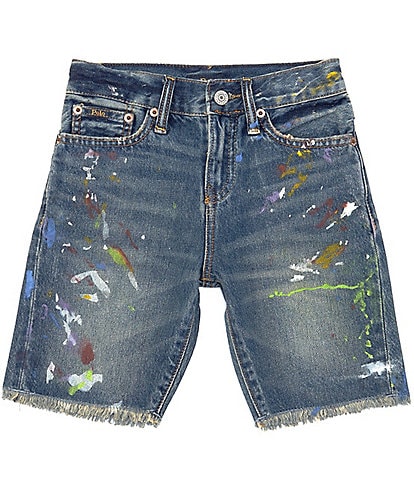 Polo Ralph Lauren Big Boys 8-20 Paint-Splatter Slim-Fit Denim Shorts