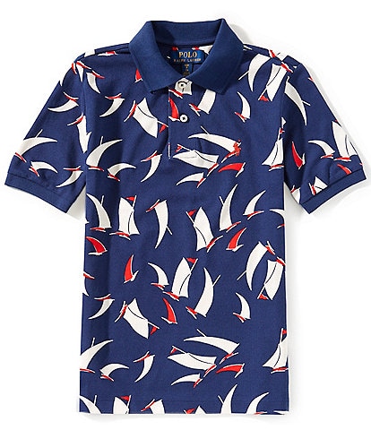 Polo Ralph Lauren Big Boys 8-20 Short-Sleeve Abstract-Sailboat-Print Mesh Polo Shirt