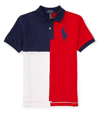 Polo Ralph Lauren Big Boys 8-20 Short-Sleeve Big Pony Color Block Heavyweight Jersey Polo Shirt