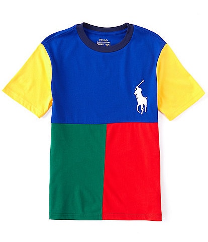 Polo Ralph Lauren Big Boy's 8-20 Short Sleeve Big Pony Color-Blocked Jersey Tee