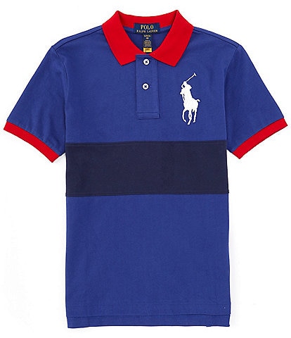 Polo Ralph Lauren Big Boys 8-20 Short Sleeve Big Pony Colorblock Heavyweight Jersey Polo Shirt