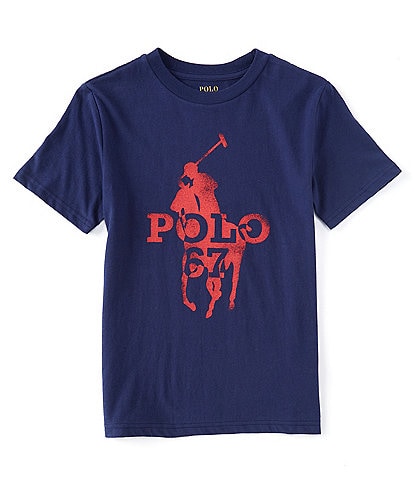 Polo Ralph Lauren Big Boys 8-20 Short Sleeve Big Pony Stamped Logo Cotton Jersey Tee
