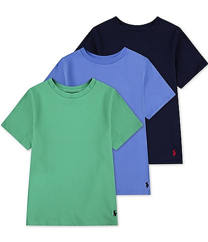 Polo Ralph Lauren Big Boys 8-20 Short Sleeve Classic Crewneck T-Shirt 3-Pack