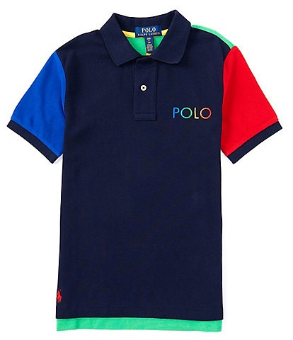 Polo Ralph Lauren Big Boys 8-20 Short Sleeve Color Blocked Ombre-Logo Mesh Polo Shirt