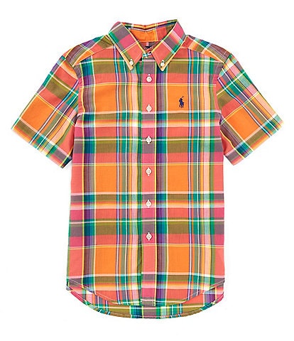 Polo Ralph Lauren Big Boys 8-20 Short Sleeve Cotton Madras Stripe Shirt