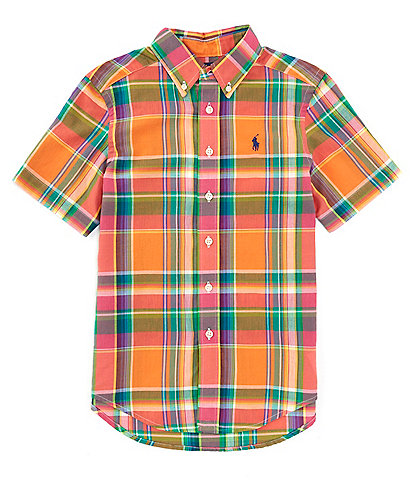 Polo Ralph Lauren Big Boys 8-20 Short Sleeve Cotton Madras Stripe Shirt