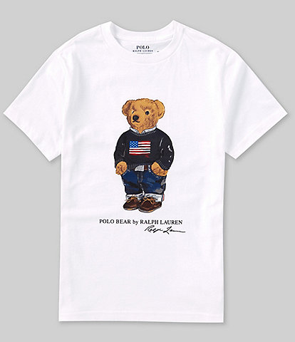 Polo Ralph Lauren Big Boys 8-20 Short Sleeve Denim Sweat Bear T-Shirt