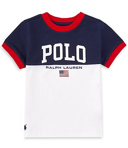 Polo Ralph Lauren Big Boys 8-20 Short-Sleeve Logo American Flag Heavyweight Jersey T-Shirt