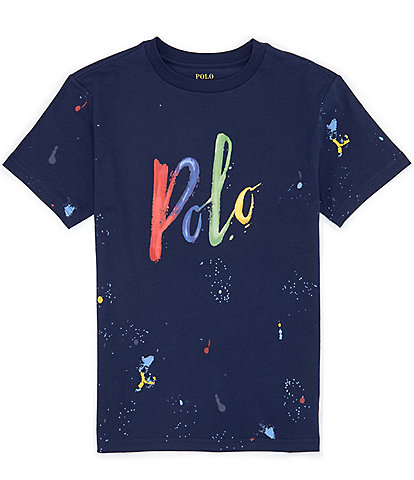 Polo Ralph Lauren Big Boys 8-20 Short Sleeve Paint Splatter/Logo Jersey T-Shirt