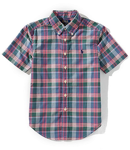 Polo Ralph Lauren Big Boys 8-20 Short-Sleeve Plaid Oxford Shirt