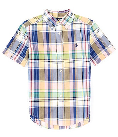 Polo Ralph Lauren Big Boys 8-20 Short Sleeve Plaid Poplin Shirt
