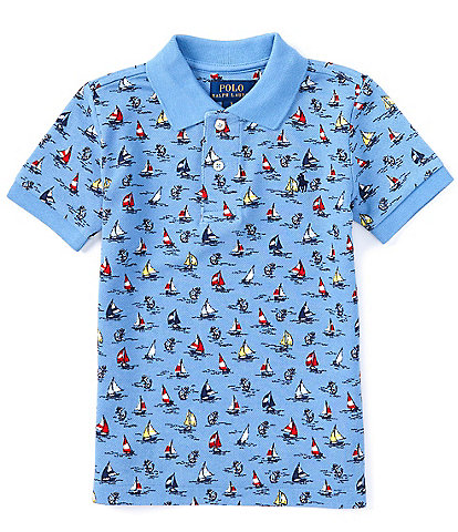 Polo Ralph Lauren Big Boys 8-20 Short Sleeve Sailboat Print Mesh Polo Shirt