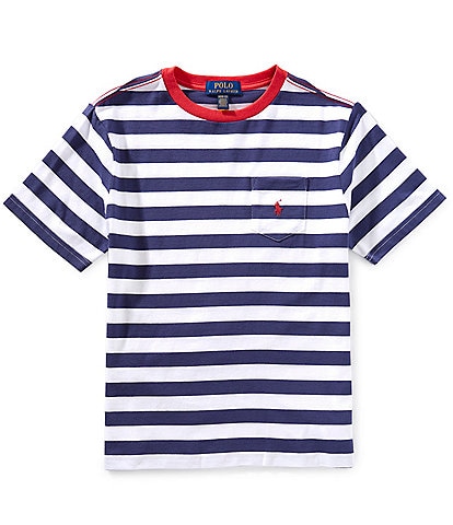 Polo Ralph Lauren Big Boys 8-20 Short Sleeve Striped Jersey Pocket T-Shirt