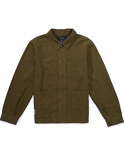 Polo Ralph Lauren Big Boys Long Sleeve Herringbone Utility Jacket