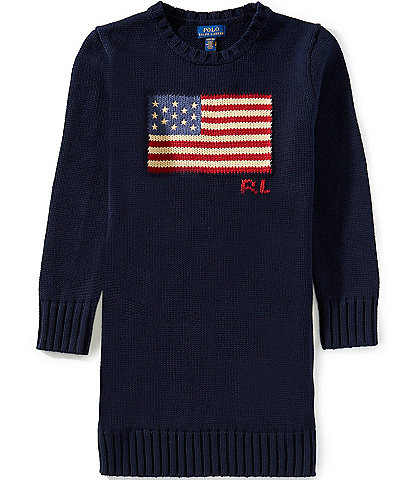 Polo Ralph Lauren Big Girls 7-16 American Flag Sweatshirt Dress
