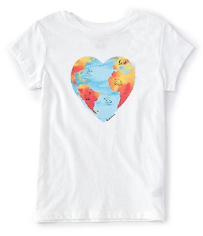 Polo Ralph Lauren Big Girls 7-16 Cap Sleeve Heart Polo Logo T-Shirt