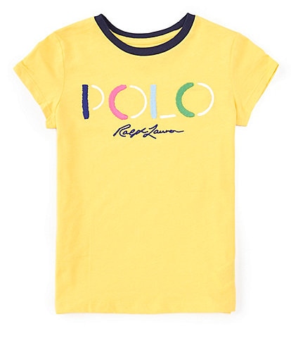 Polo Ralph Lauren Big Girls 7-16 Cap Sleeve Large Logo Jersey T-Shirt