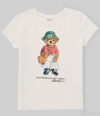 Polo Ralph Lauren Big Girls 7-16 Cap Sleeve Polo Bear Jersey T-Shirt