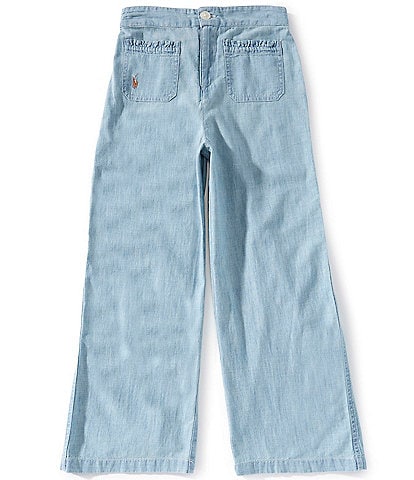 Polo Ralph Lauren Big Girls Chambray Wide-Leg Pants