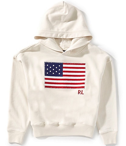 Polo Ralph Lauren Big Girls 7-16 French Terry Flag Applique Hoodie