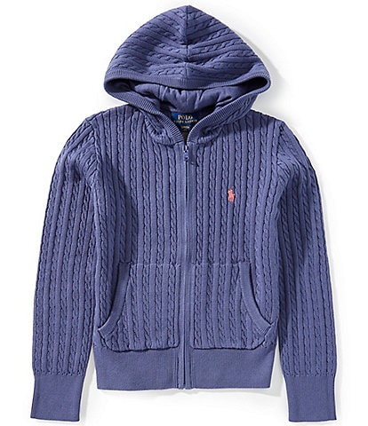Polo Ralph Lauren Big Girls 7-16 Full-Zip Mini Cable Sweater