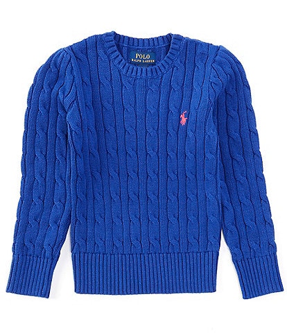 Polo Ralph Lauren Big Girls 7-16 Long-Sleeve Cable-Knit Sweater