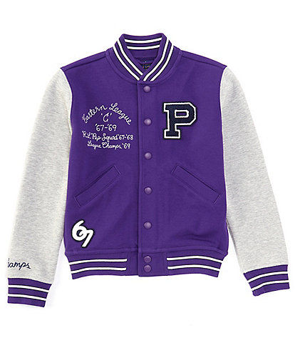 Polo Ralph Lauren Big Girls 7-16 Long Sleeve Double-Knit Baseball Jacket