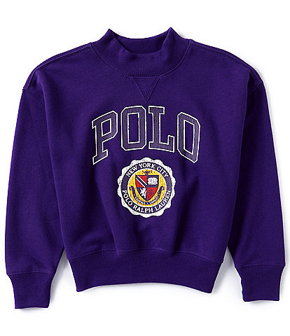 Polo Ralph Lauren Big Girls 7-16 Long Sleeve Logo Crest Fleece Sweatshirt