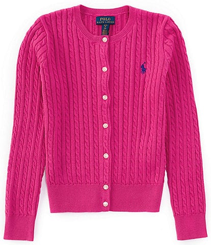 Polo Ralph Lauren Big Girls 7-16 Long Sleeve Mini Cable Knit Cardigan