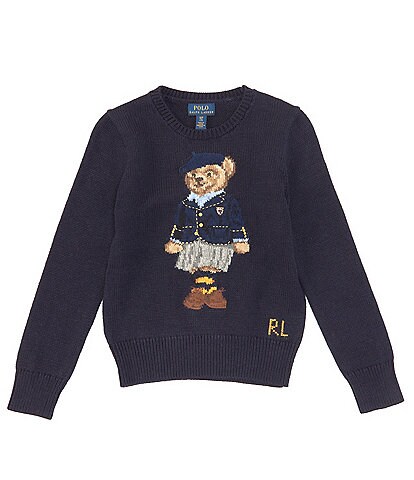 Polo Ralph Lauren Big Girls 7-16 Long-Sleeve Polo Bear Wool-Blend Sweater