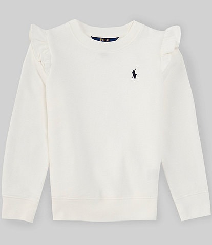 Polo Ralph Lauren Big Girls 7-16 Long Sleeve Ruffled Fleece Sweatshirt