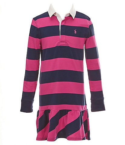 Polo Ralph Lauren Big Girls 7-16 Long-Sleeve Striped Jersey Rugby Dress