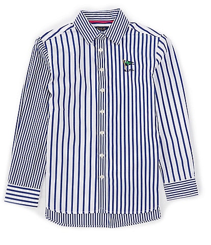 Polo Ralph Lauren Big Girls 7-16 Long-Sleeve Striped Poplin Fun Shirt