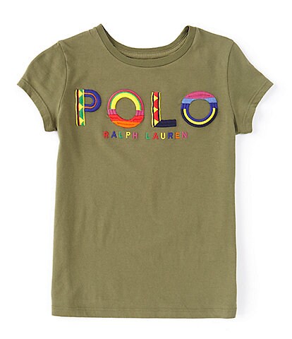 Polo Ralph Lauren Big Girls 7-16 Rainbow Logo Cotton Jersey Tee