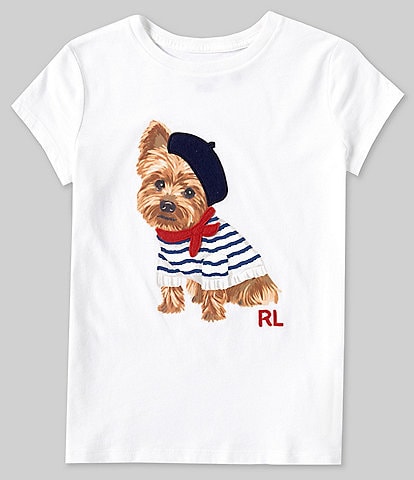 Polo Ralph Lauren Big Girls 7-16 Short-Sleeve Dog-Print Jersey T-Shirt