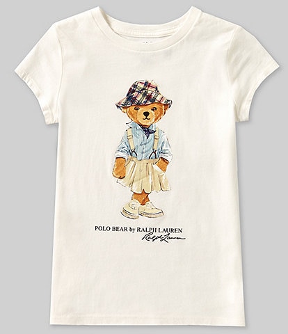 Polo Ralph Lauren Big Girls 7-16 Short Sleeve Trendy Polo Bear Jersey Graphic T-Shirt