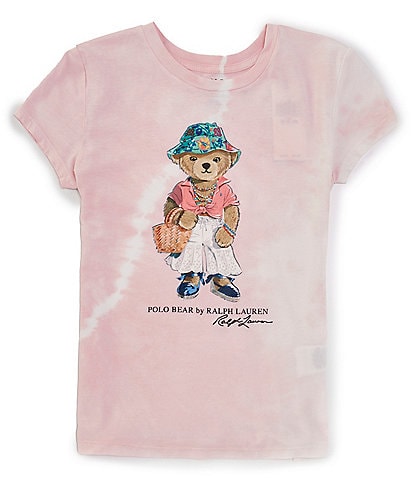 Polo Ralph Lauren Big Girls' 7-16 Short-Sleeve Polo Bear Tie Dye Jersey T-Shirt
