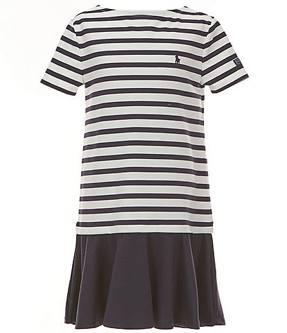 Polo Ralph Lauren Big Girls 7-16 Short-Sleeve Yarn-Dyed Striped Stretch Ponte Dress