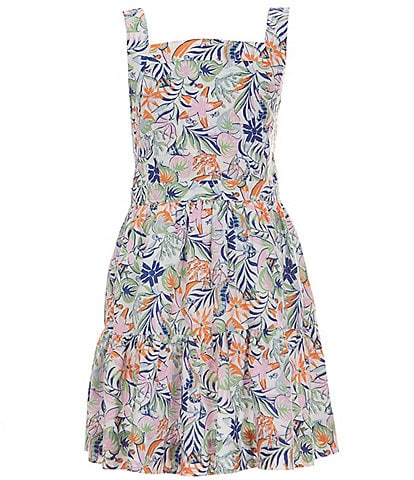 Polo Ralph Lauren Big Girls 7-16 Sleeveless Tropical-Print Linen-Cotton Dress