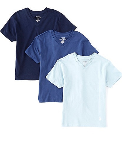 Polo Ralph Lauren Big Boys 8-20 Short-Sleeve Classic V-Neck T-Shirts 3-Pack