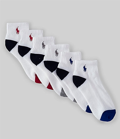 Polo Ralph Lauren Boys Quarter-Length Sport Socks 6-Pack