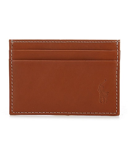 Mens Leather Card Holder with Money Clip MIN-2107 Brown