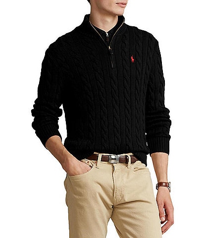 Polo Ralph Lauren Cable Knit Cotton Quarter-Zip Sweater