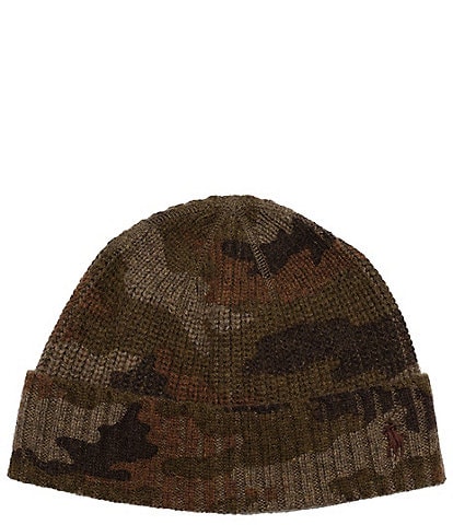 Polo Ralph Lauren Camouflage Printed Wool Blend Beanie